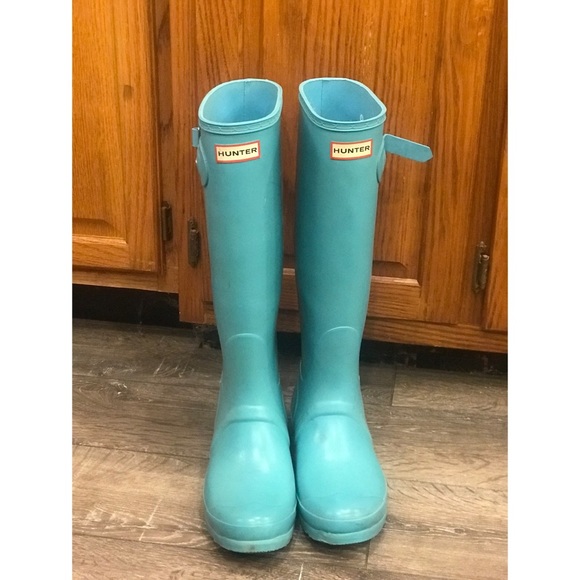 Hunter Boots Matte Tiffany Blue - light scuffing - Picture 1 of 8